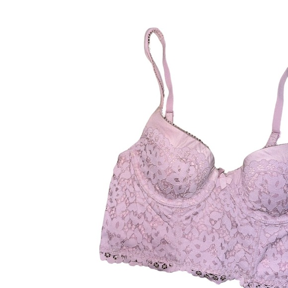 Women’s Victoria’s Secret Lace Corset Bra Pink Size 32B - Picture 2 of 7